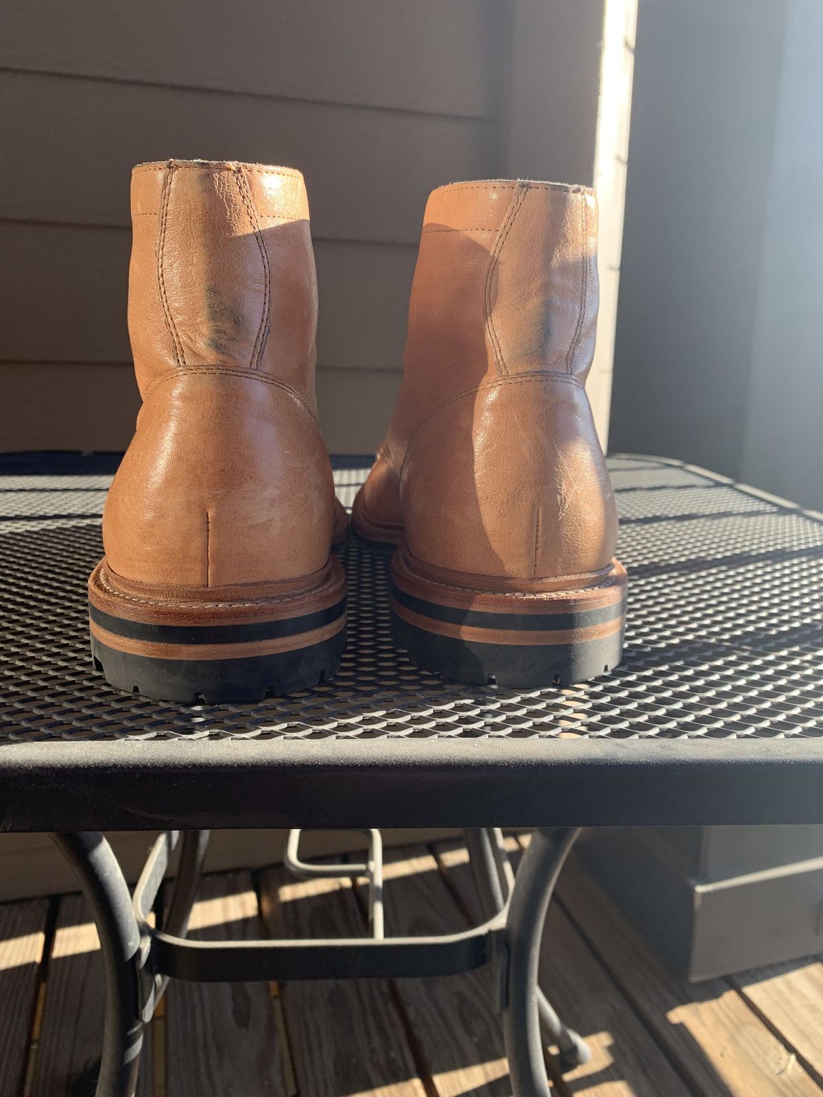 Photo by patinathunderdome on December 1, 2021 of the Grant Stone Ottawa Boot in Incas Natural Kangaroo.