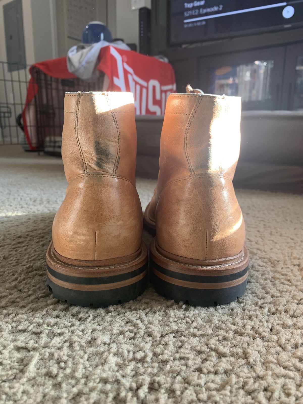 Photo by patinathunderdome on January 2, 2022 of the Grant Stone Ottawa Boot in Incas Natural Kangaroo.