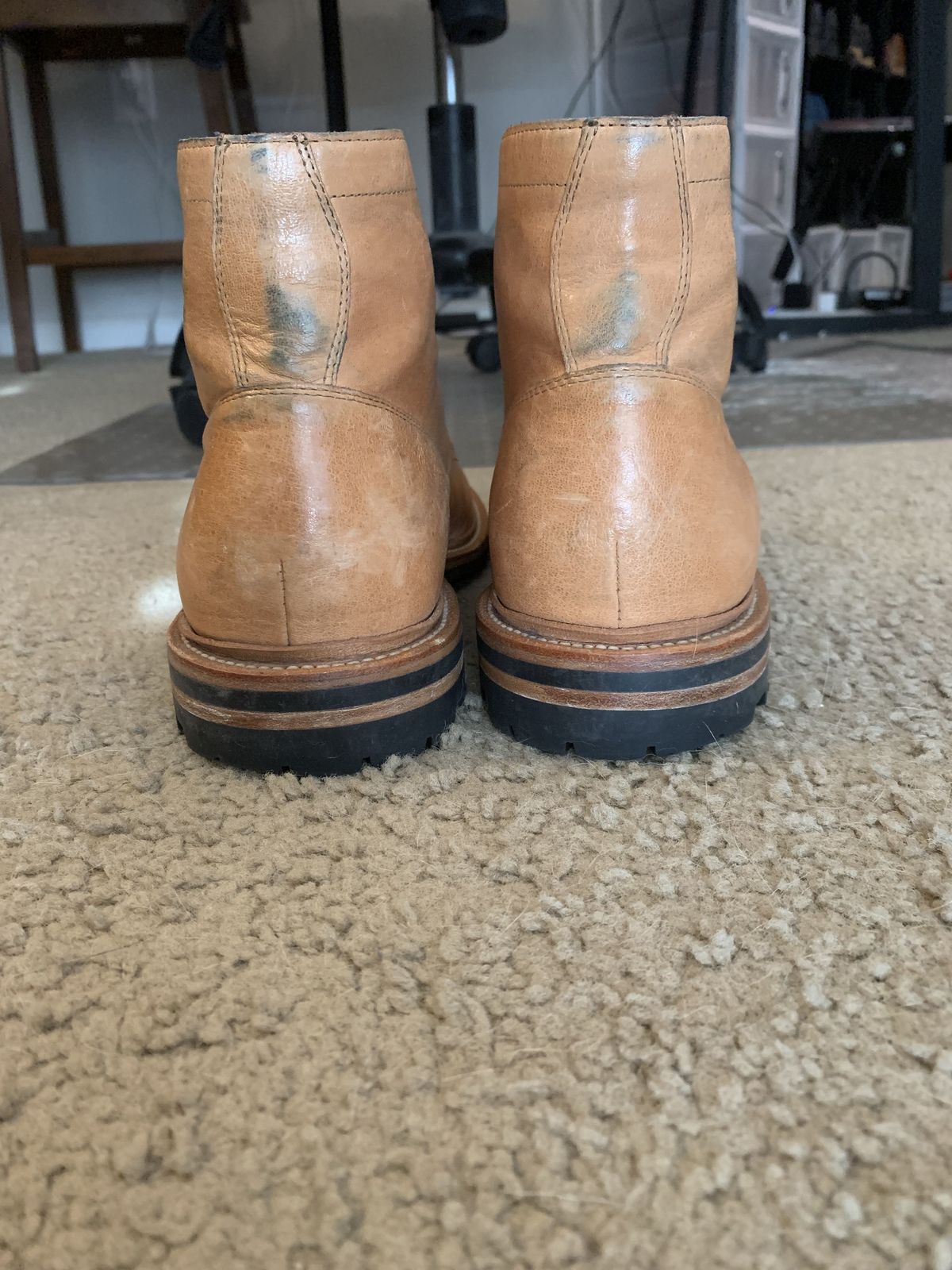 Photo by patinathunderdome on February 2, 2022 of the Grant Stone Ottawa Boot in Incas Natural Kangaroo.