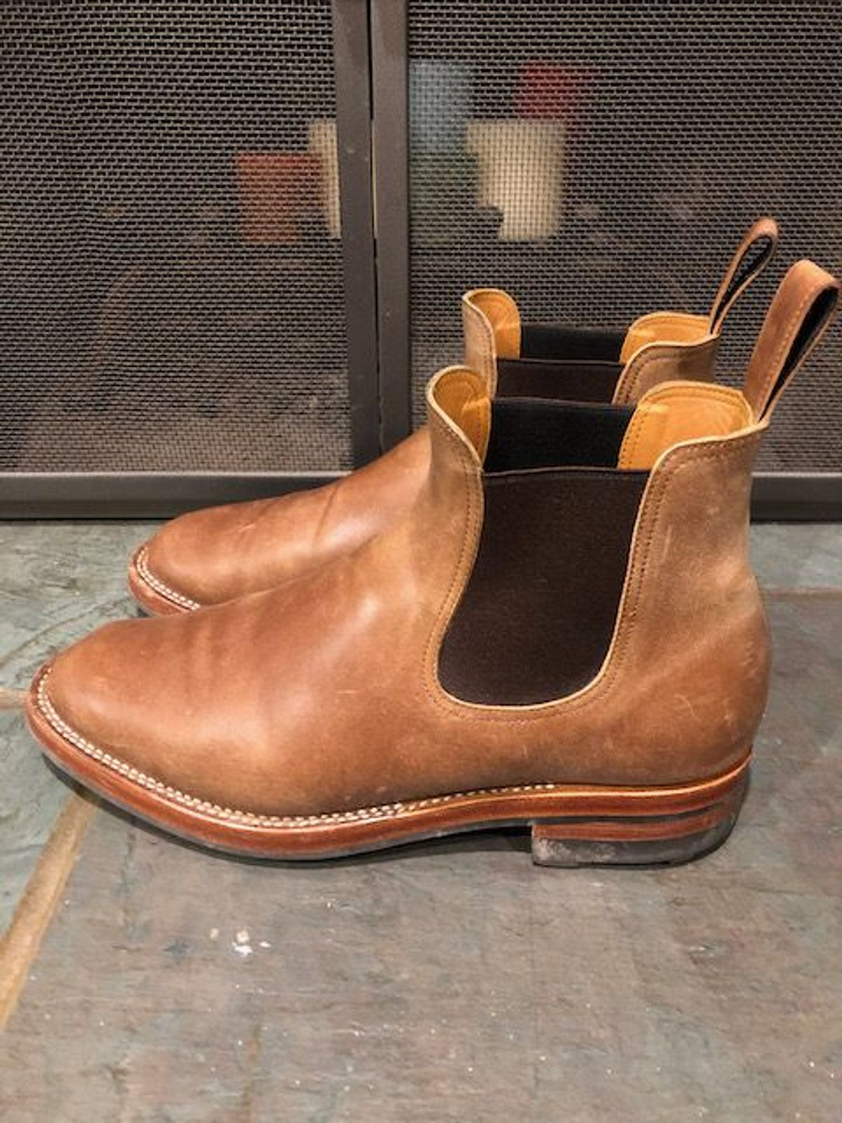 Photo by patinathunderdome on December 5, 2021 of the Benzein The Seventh Chelsea Boot in Maryam Toscanello Horsebutt.