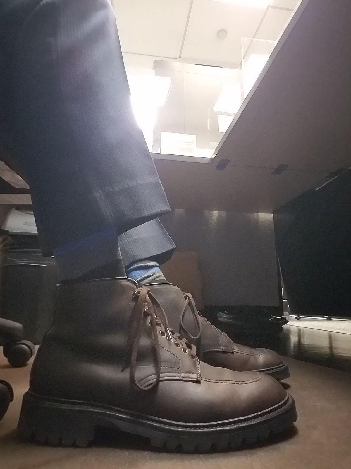 Photo by patinathunderdome on October 3, 2022 of the Alden Indy Boot in Horween Brown Chromexcel.