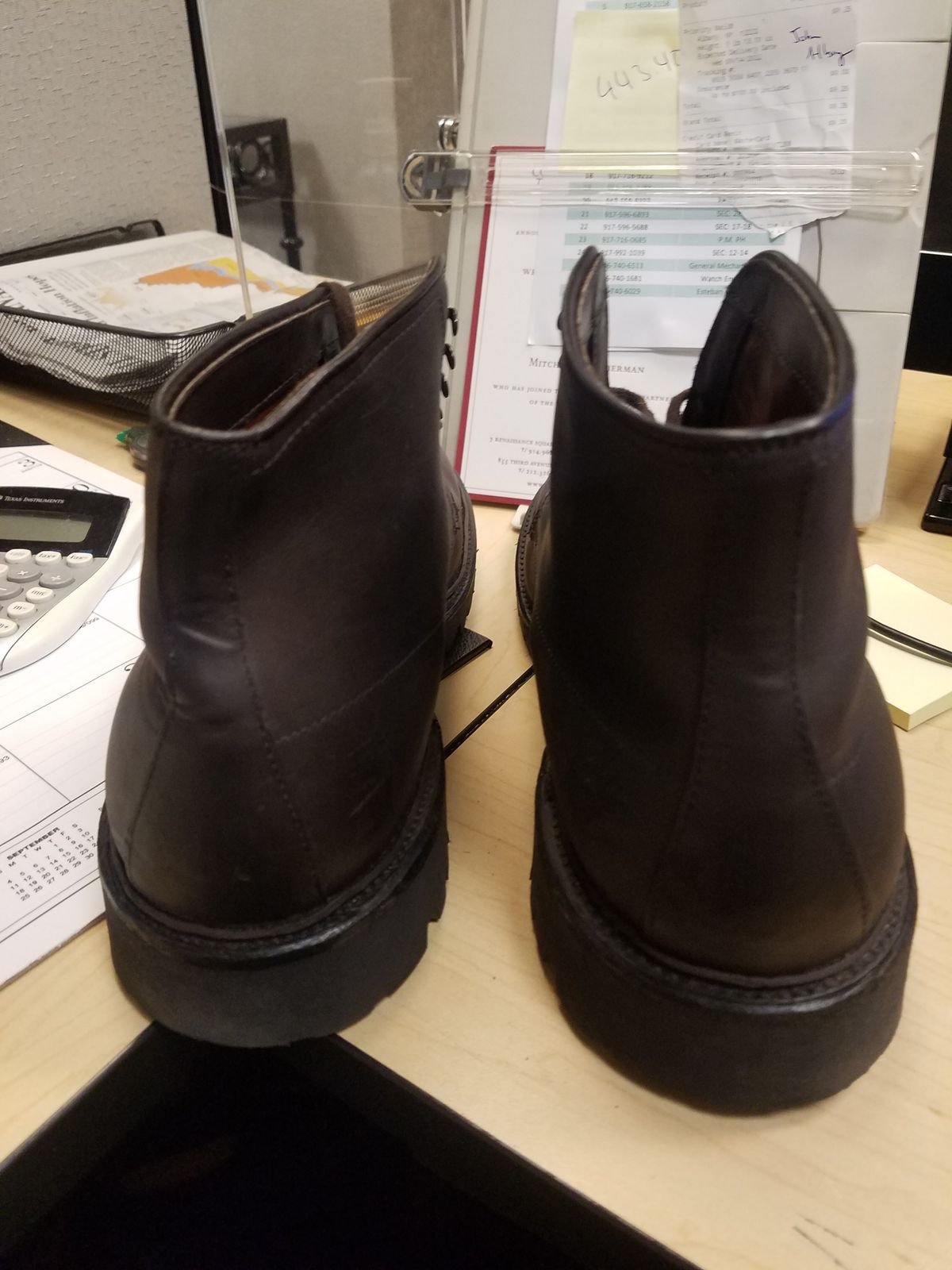 Photo by patinathunderdome on October 3, 2022 of the Alden Indy Boot in Horween Brown Chromexcel.