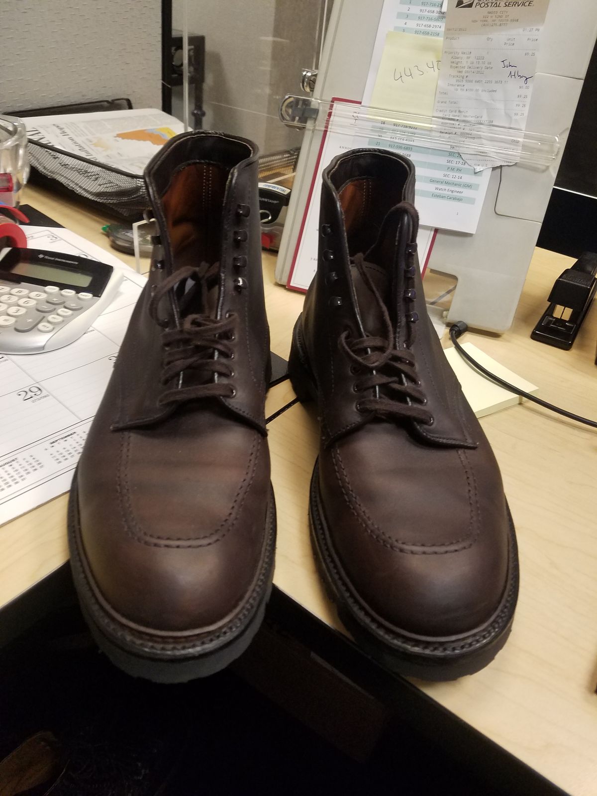 Photo by patinathunderdome on October 3, 2022 of the Alden Indy Boot in Horween Brown Chromexcel.
