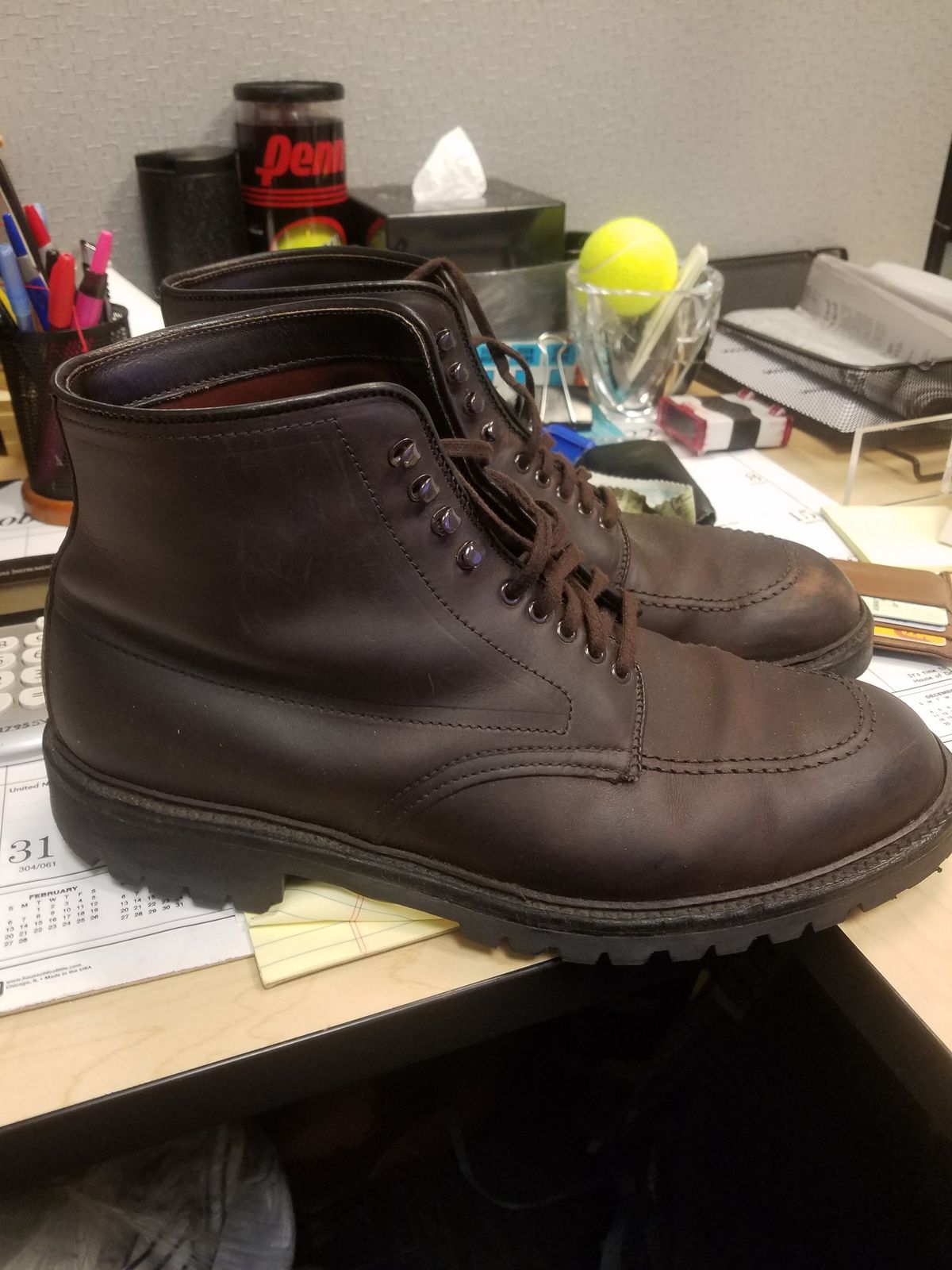 Photo by patinathunderdome on November 1, 2022 of the Alden Indy Boot in Horween Brown Chromexcel.