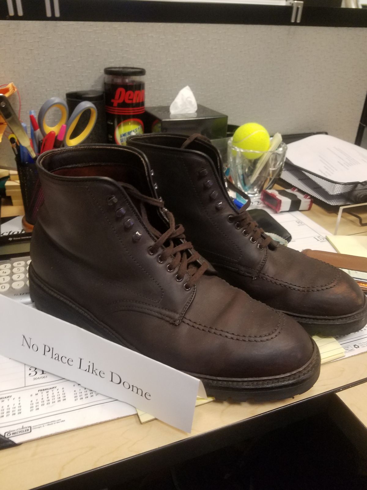 Photo by patinathunderdome on November 1, 2022 of the Alden Indy Boot in Horween Brown Chromexcel.