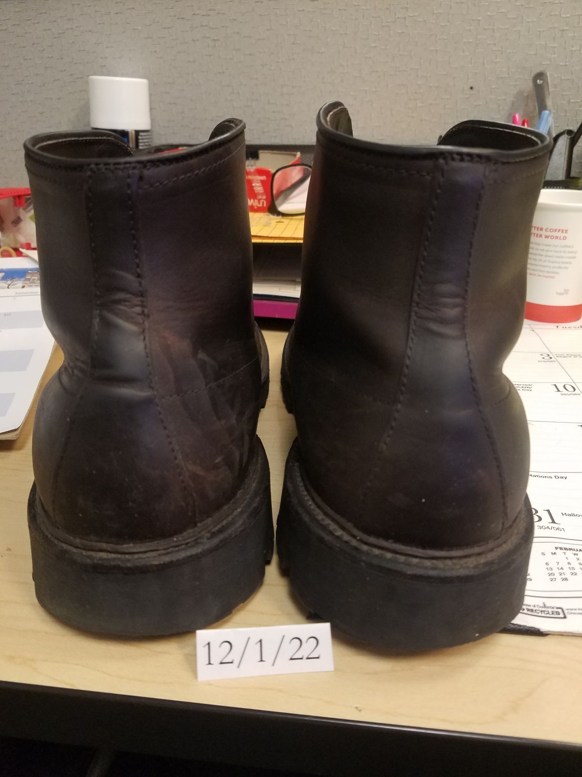 Photo by patinathunderdome on December 1, 2022 of the Alden Indy Boot in Horween Brown Chromexcel.