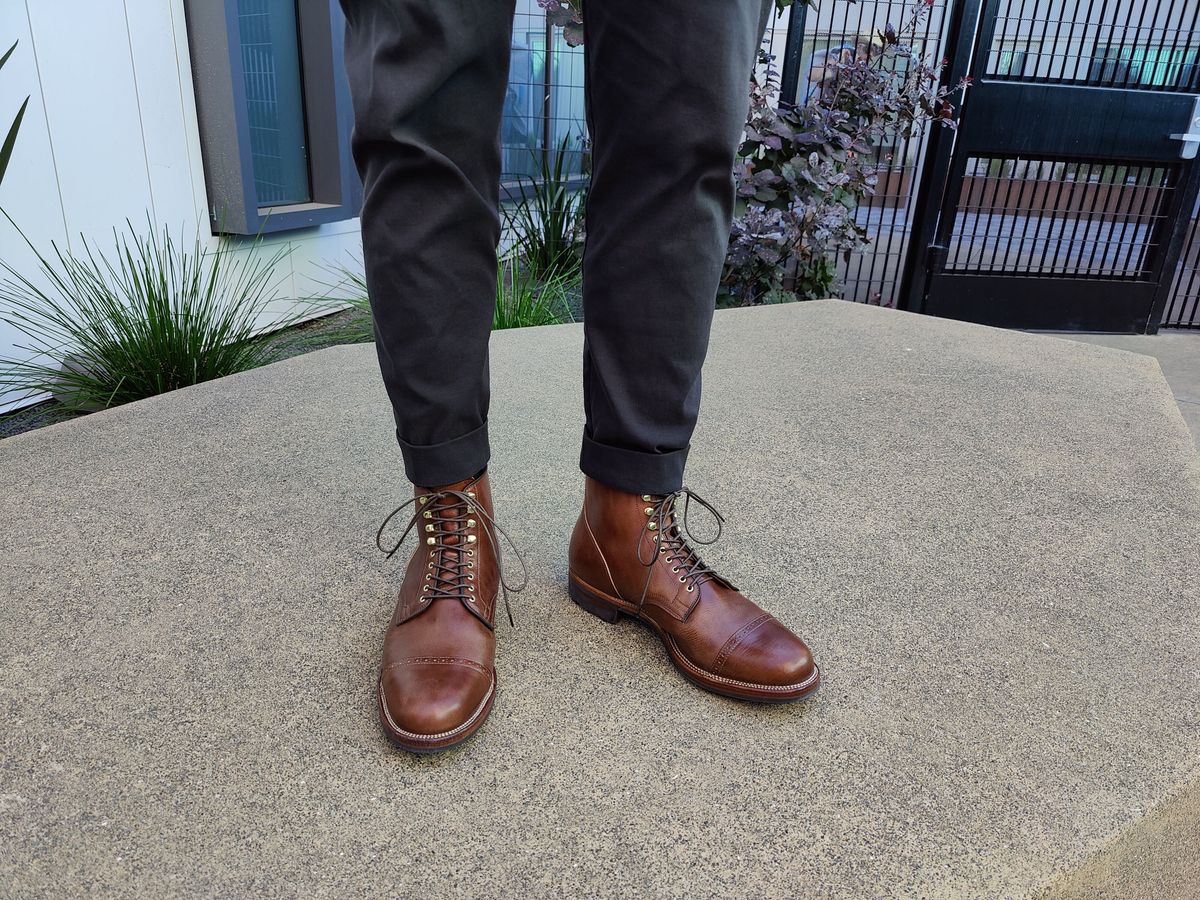 Photo by patinathunderdome on October 5, 2021 of the Viberg Service Boot in Maryam Toscanello TPR Horsebutt.