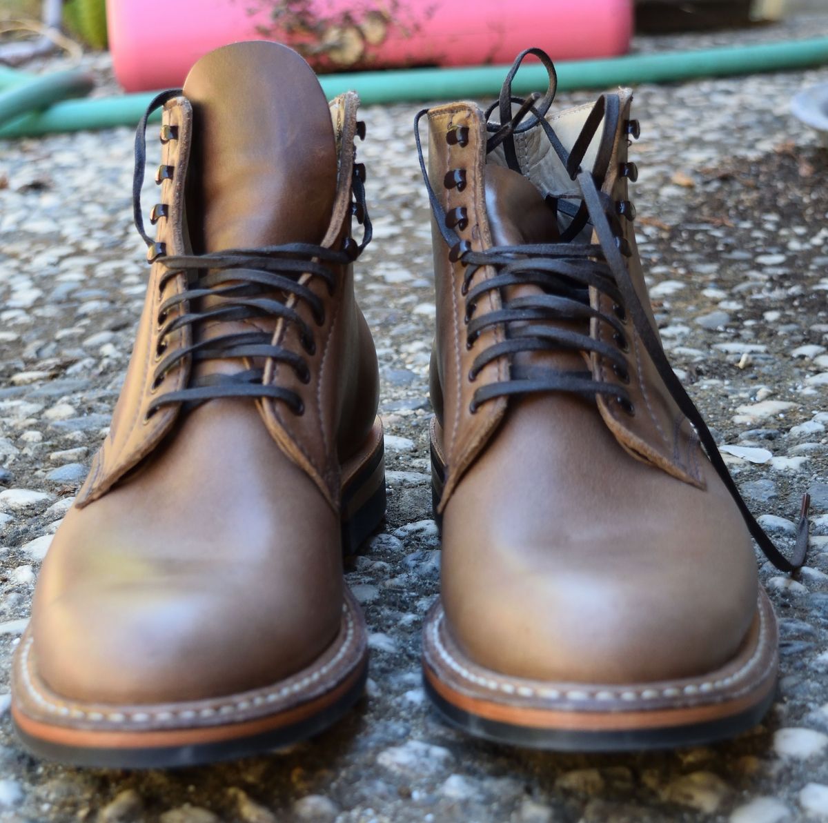 Photo by patinathunderdome on September 30, 2021 of the White's Stevens (Plain Toe) in Horween Natural Chromexcel.