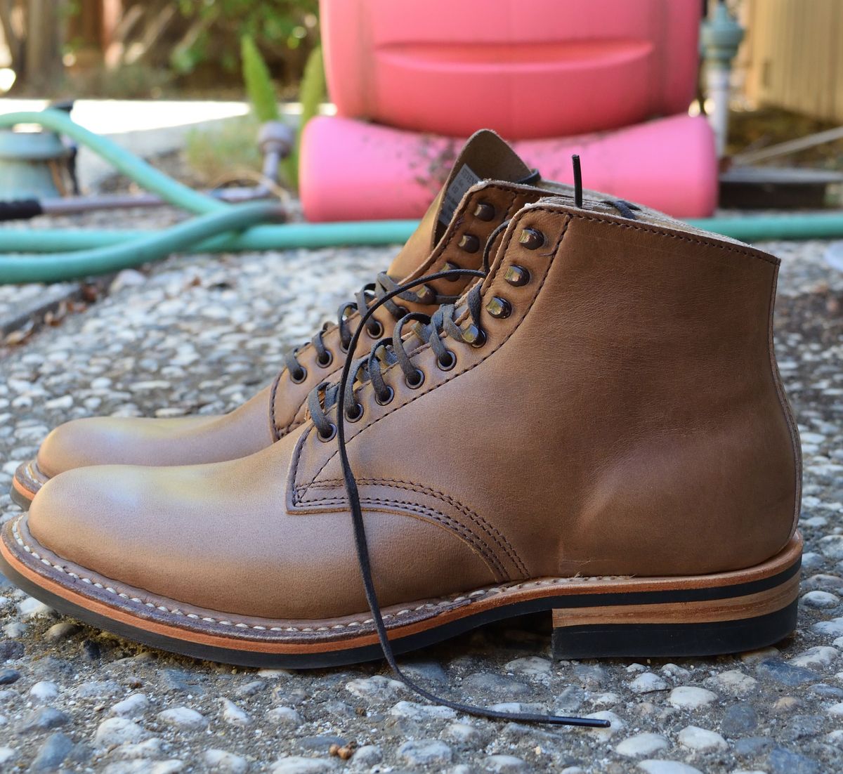 Photo by patinathunderdome on September 30, 2021 of the White's Stevens (Plain Toe) in Horween Natural Chromexcel.