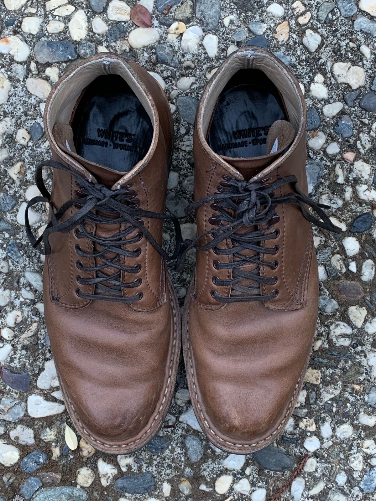 Photo by patinathunderdome on November 3, 2021 of the White's Stevens (Plain Toe) in Horween Natural Chromexcel.