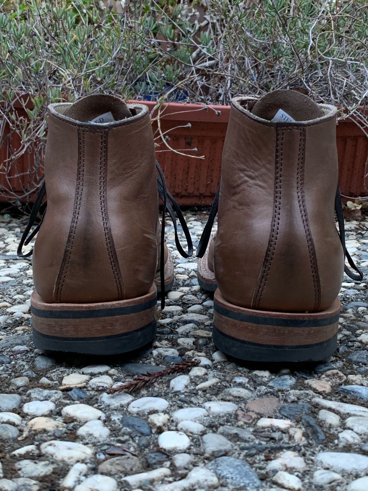 Photo by patinathunderdome on November 3, 2021 of the White's Stevens (Plain Toe) in Horween Natural Chromexcel.