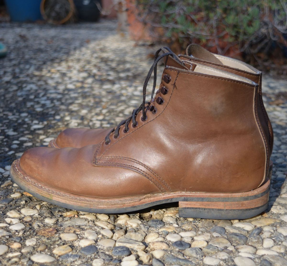 Photo by patinathunderdome on December 3, 2021 of the White's Stevens (Plain Toe) in Horween Natural Chromexcel.