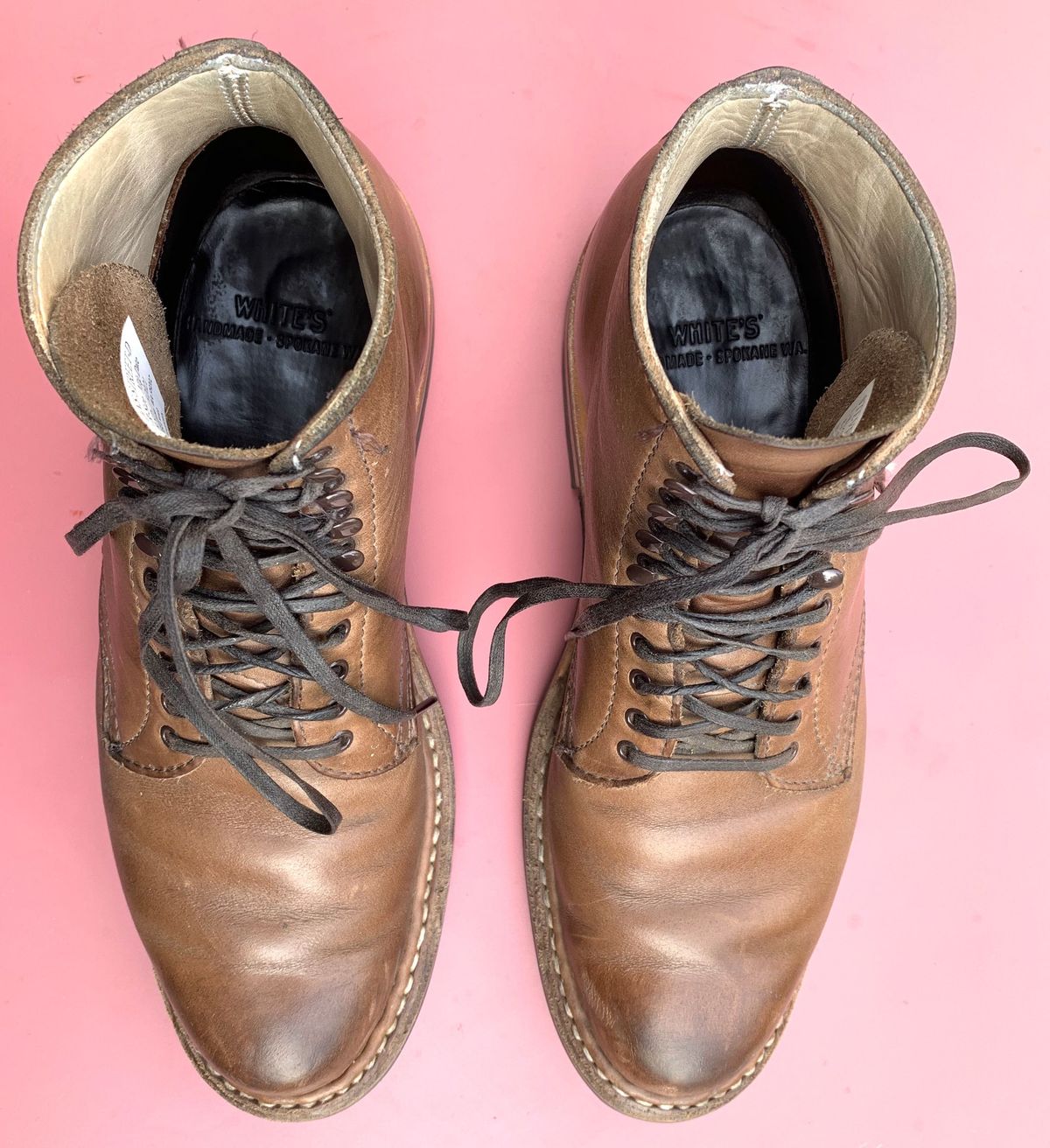 Photo by patinathunderdome on February 3, 2022 of the White's Stevens (Plain Toe) in Horween Natural Chromexcel.