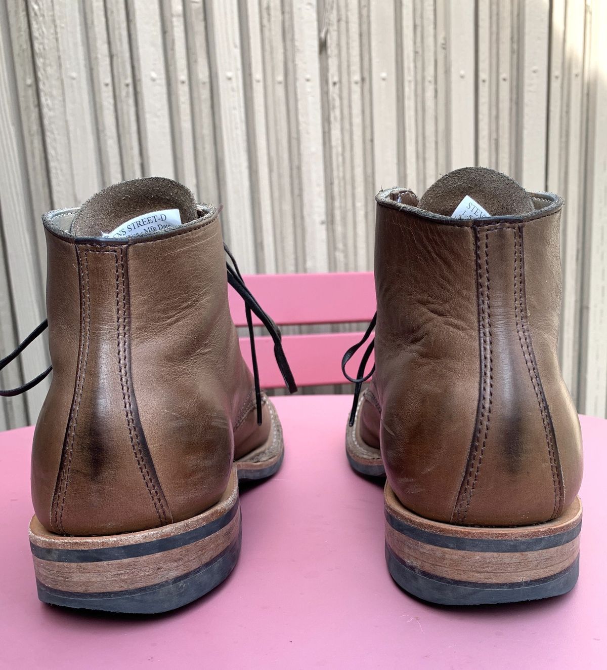 Photo by patinathunderdome on February 3, 2022 of the White's Stevens (Plain Toe) in Horween Natural Chromexcel.