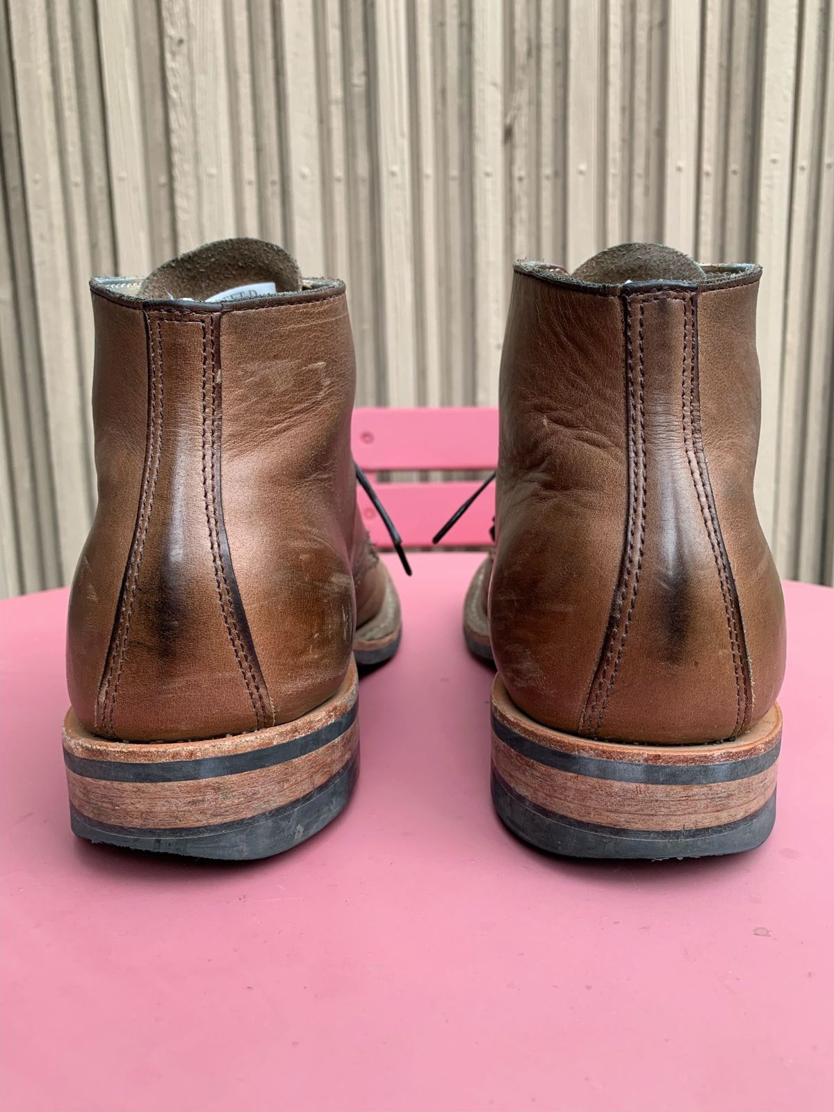 Photo by patinathunderdome on March 3, 2022 of the White's Stevens (Plain Toe) in Horween Natural Chromexcel.