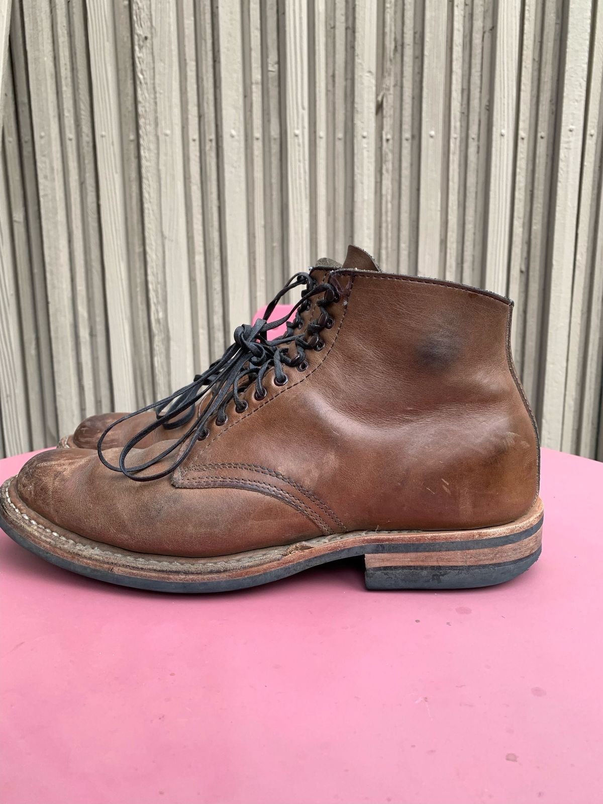 Photo by patinathunderdome on March 3, 2022 of the White's Stevens (Plain Toe) in Horween Natural Chromexcel.