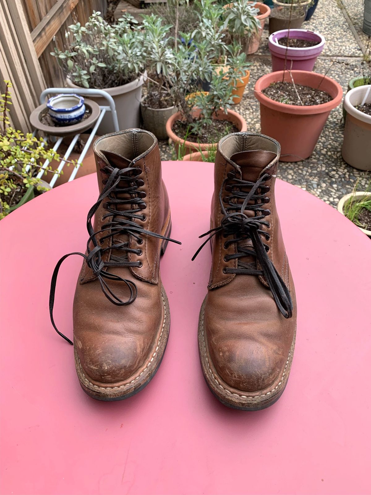 Photo by patinathunderdome on March 3, 2022 of the White's Stevens (Plain Toe) in Horween Natural Chromexcel.