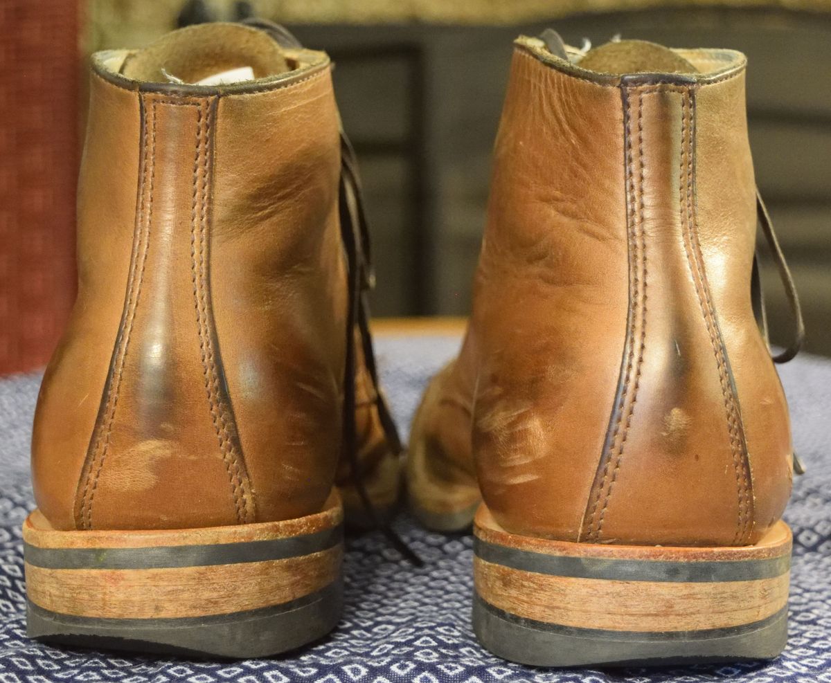 Photo by patinathunderdome on May 1, 2022 of the White's Stevens (Plain Toe) in Horween Natural Chromexcel.