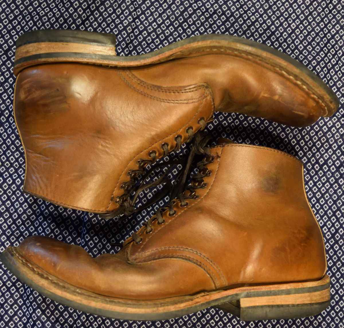 Photo by patinathunderdome on May 1, 2022 of the White's Stevens (Plain Toe) in Horween Natural Chromexcel.