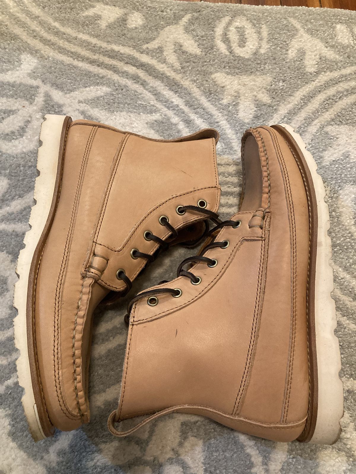 Photo by patinathunderdome on January 2, 2022 of the Rancourt & Co. Harrison Boot Redux in Horween Natural Essex.