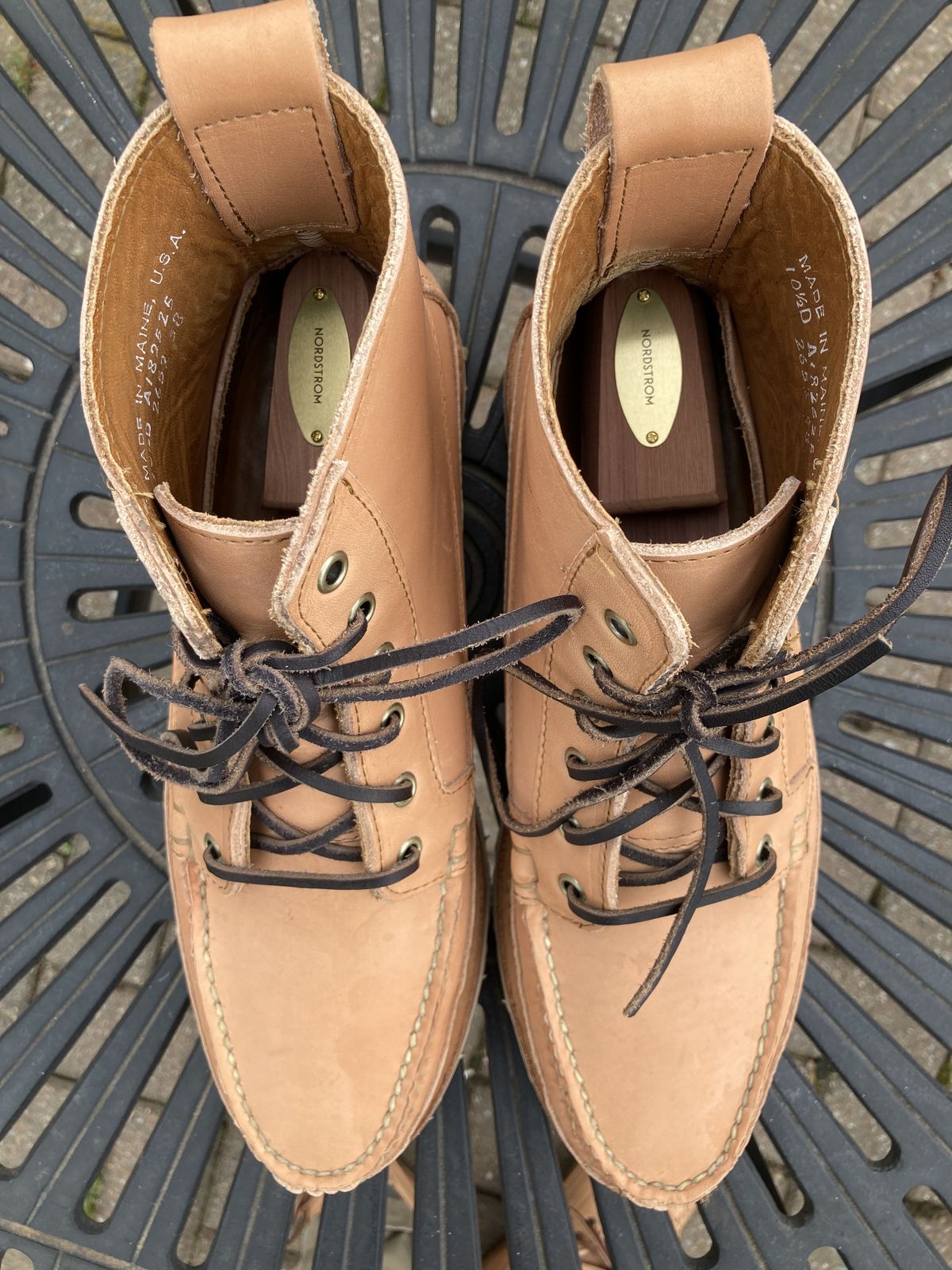 Photo by patinathunderdome on April 3, 2022 of the Rancourt & Co. Harrison Boot Redux in Horween Natural Essex.