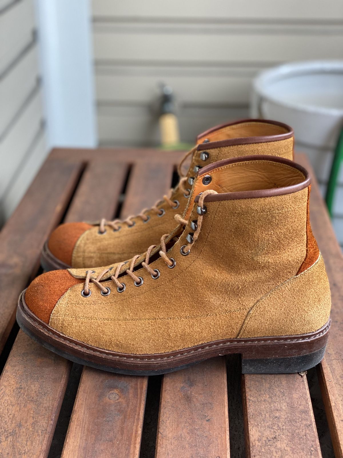 Photo by patinathunderdome on November 1, 2021 of the Junkard IMB 2 in Indonesian Tan Roughout.