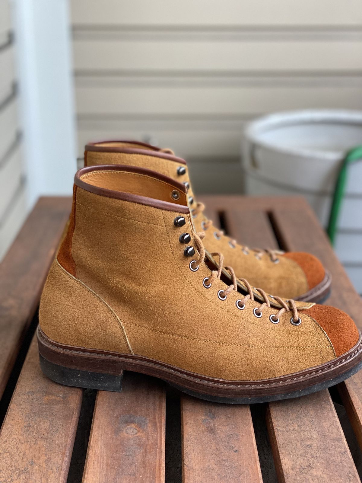 Photo by patinathunderdome on November 1, 2021 of the Junkard IMB 2 in Indonesian Tan Roughout.