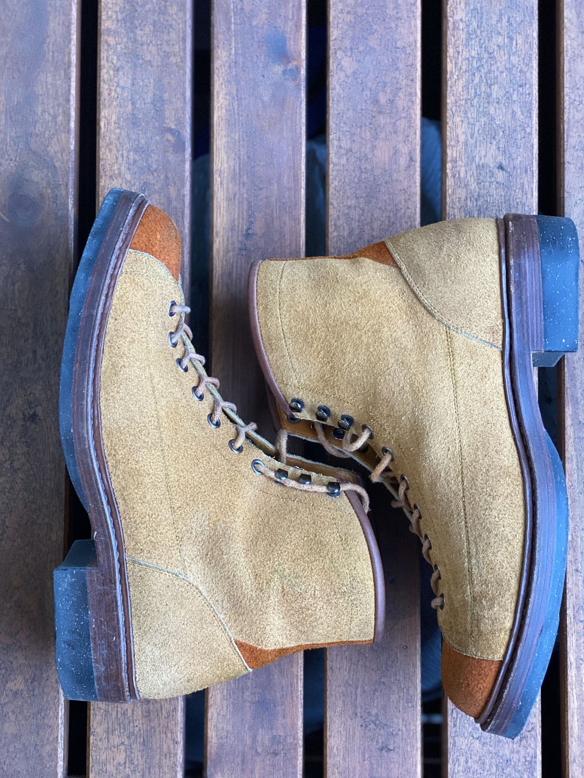 Photo by patinathunderdome on November 1, 2021 of the Junkard IMB 2 in Indonesian Tan Roughout.