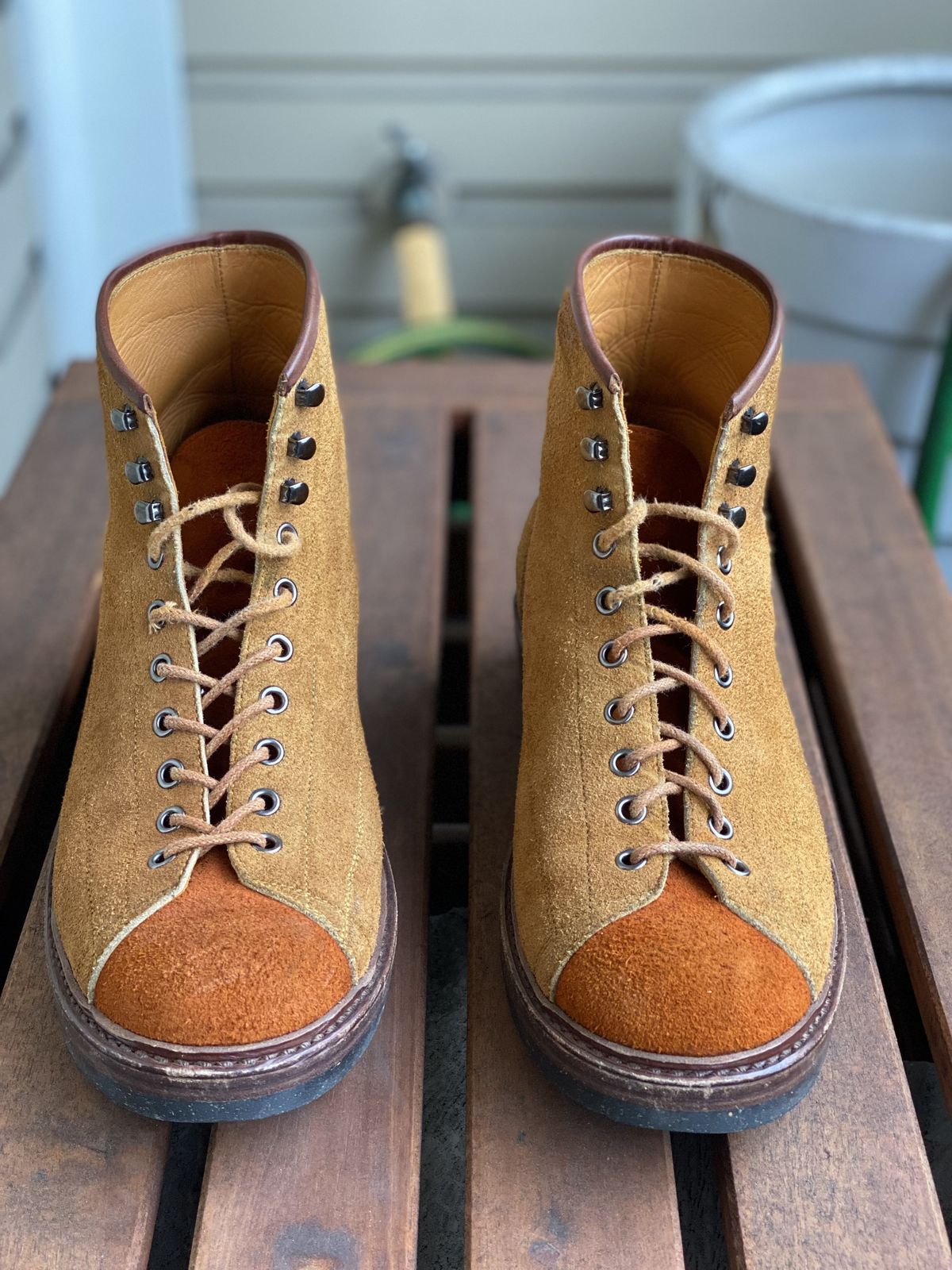 Photo by patinathunderdome on December 3, 2021 of the Junkard IMB 2 in Indonesian Tan Roughout.