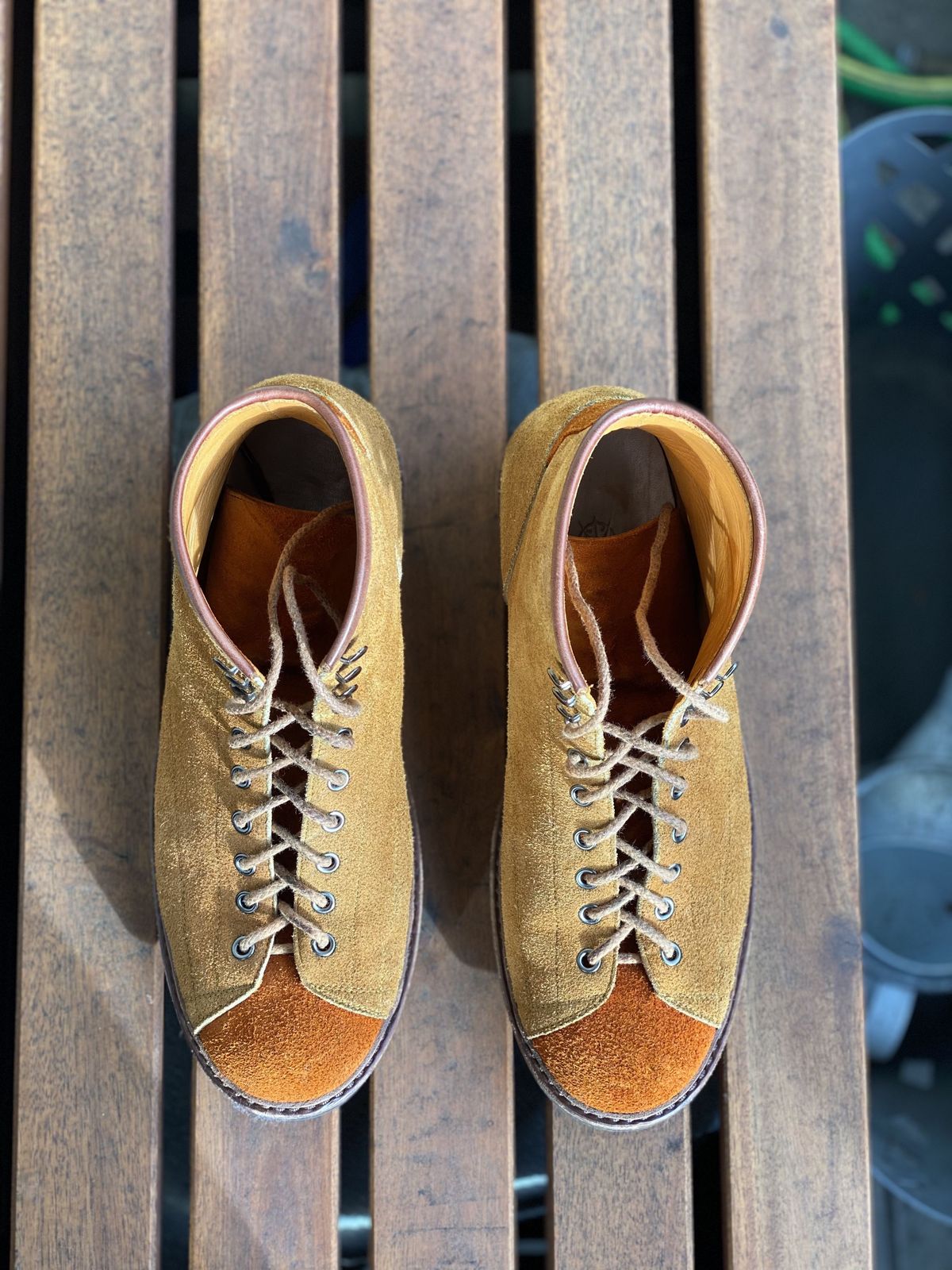 Photo by patinathunderdome on January 3, 2022 of the Junkard IMB 2 in Indonesian Tan Roughout.