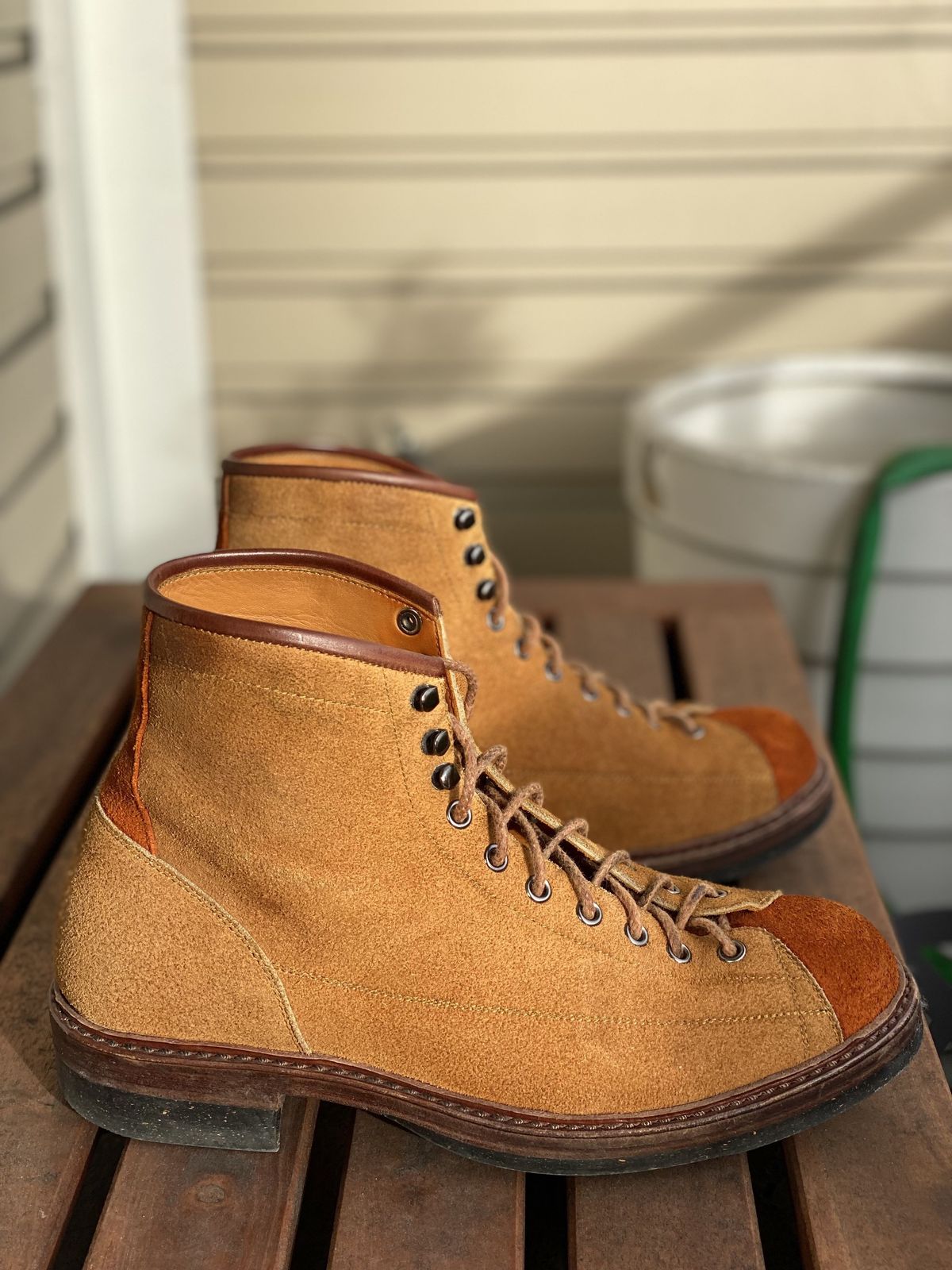 Photo by patinathunderdome on January 3, 2022 of the Junkard IMB 2 in Indonesian Tan Roughout.