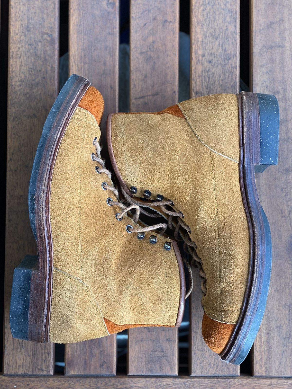 Photo by patinathunderdome on January 3, 2022 of the Junkard IMB 2 in Indonesian Tan Roughout.