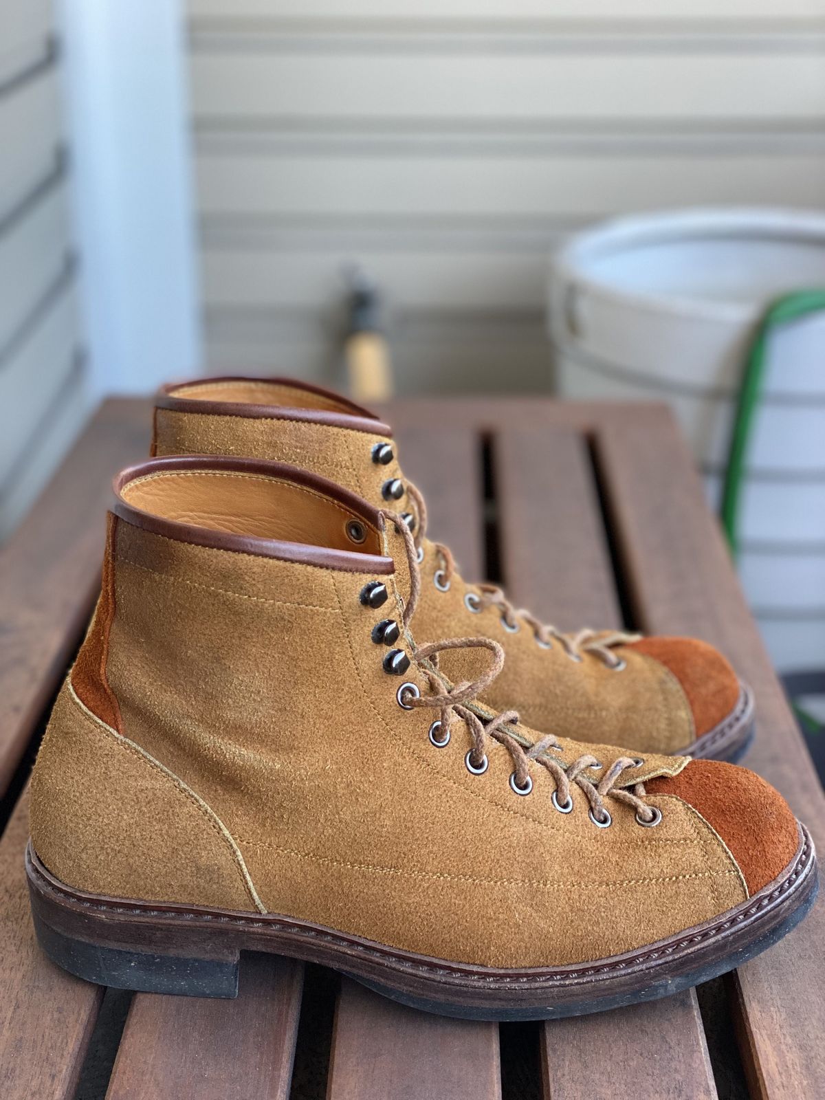 Photo by patinathunderdome on February 3, 2022 of the Junkard IMB 2 in Indonesian Tan Roughout.
