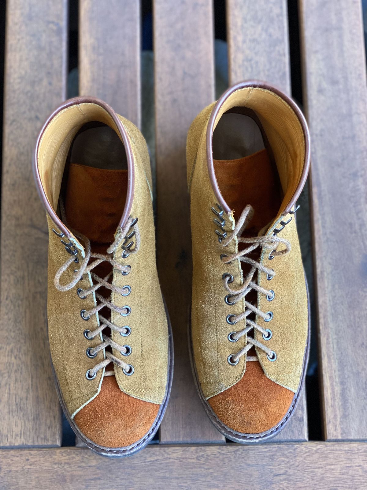 Photo by patinathunderdome on February 3, 2022 of the Junkard IMB 2 in Indonesian Tan Roughout.