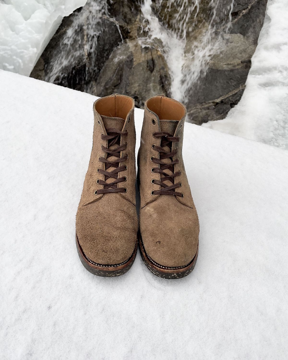 Photo by patinathunderdome on January 2, 2022 of the Midas Service Boot in Horween Natural Chromexcel Roughout.