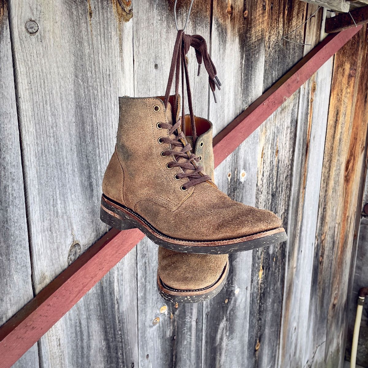 Photo by patinathunderdome on February 2, 2022 of the Midas Service Boot in Horween Natural Chromexcel Roughout.