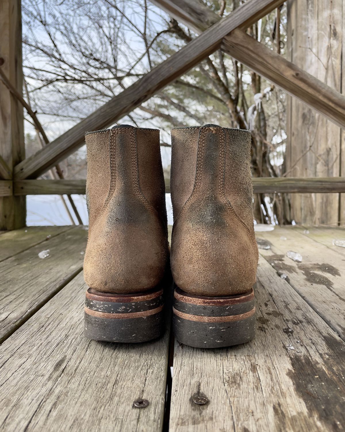 Photo by patinathunderdome on February 2, 2022 of the Midas Service Boot in Horween Natural Chromexcel Roughout.