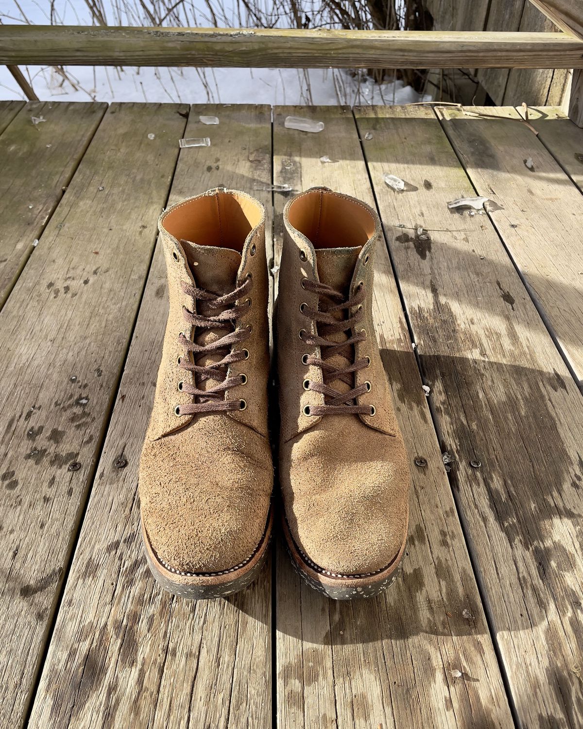 Photo by patinathunderdome on February 2, 2022 of the Midas Service Boot in Horween Natural Chromexcel Roughout.