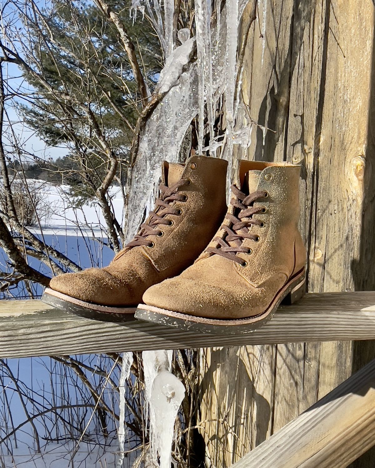 Photo by patinathunderdome on March 5, 2022 of the Midas Service Boot in Horween Natural Chromexcel Roughout.