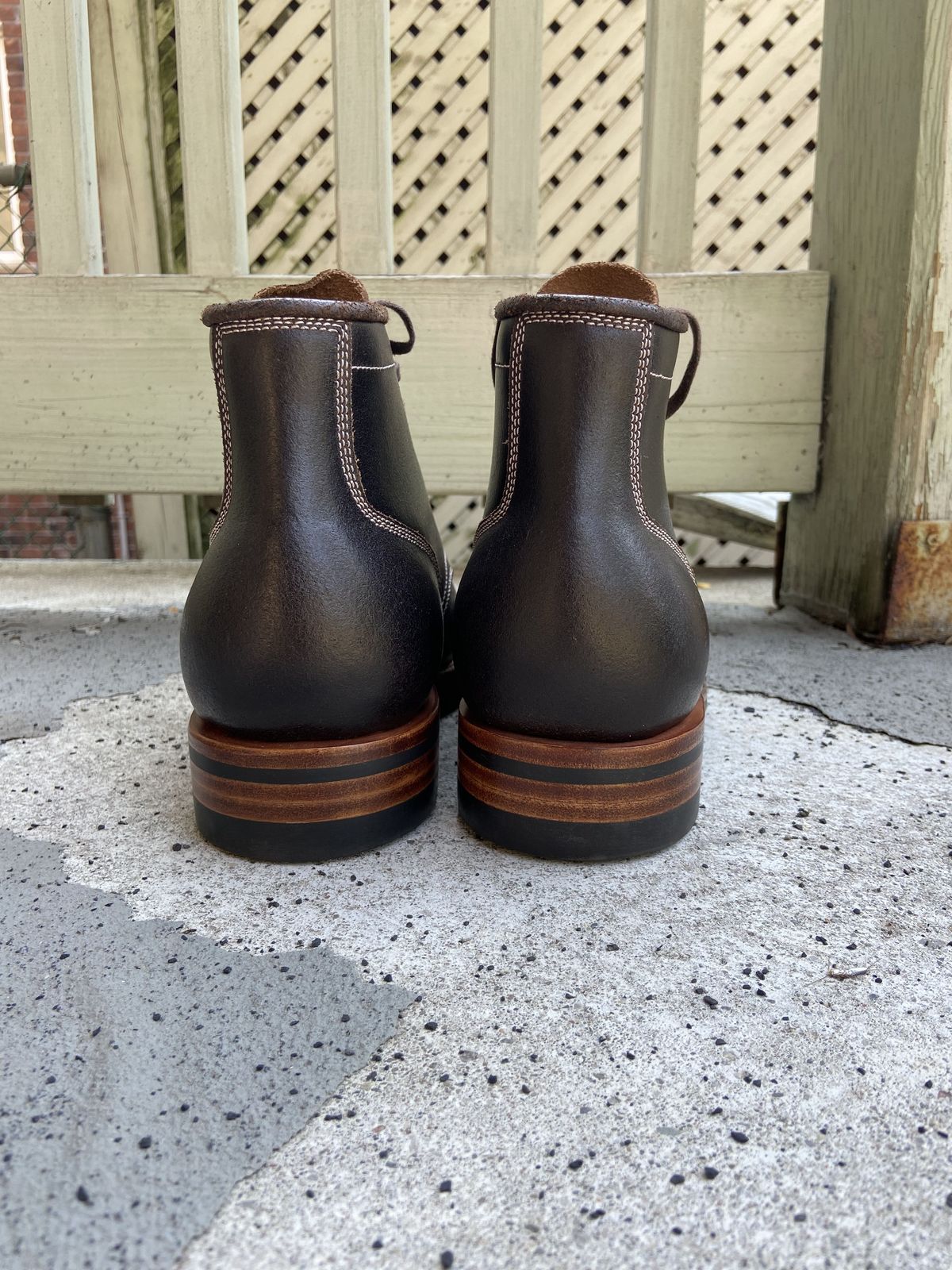 Photo by patinathunderdome on October 2, 2021 of the Flame Panda Service Boot in Horween Dark Brown Waxed Flesh.