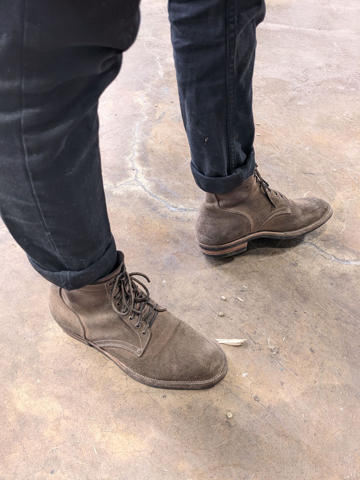 Photo by patinathunderdome on February 4, 2022 of the NF Bootmaker Milton Boot in Horween Marine Field Roughout.