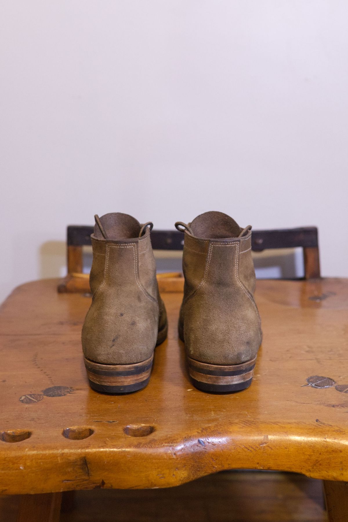 Photo by patinathunderdome on February 4, 2022 of the NF Bootmaker Milton Boot in Horween Marine Field Roughout.