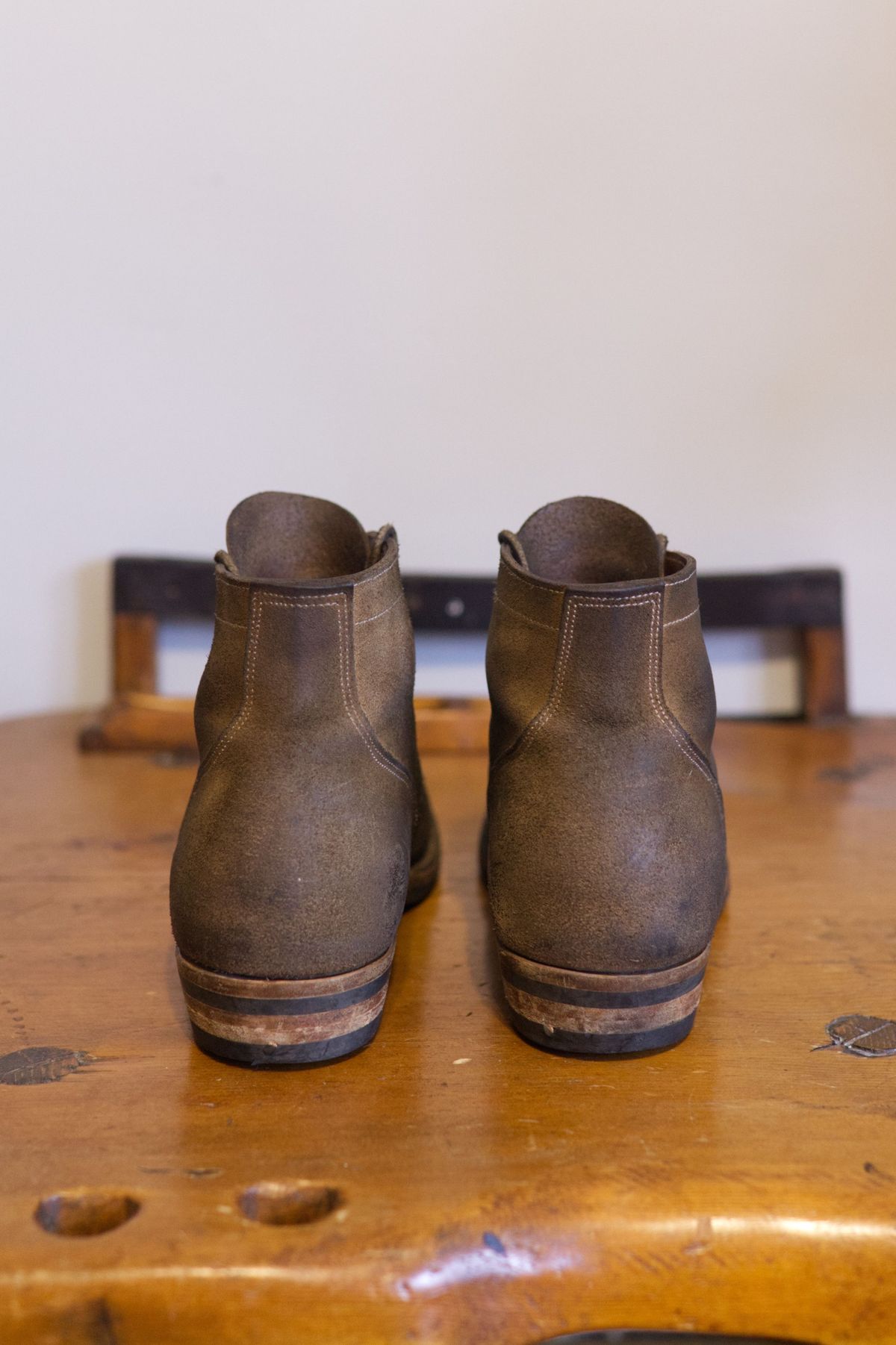 Photo by patinathunderdome on May 4, 2022 of the NF Bootmaker Milton Boot in Horween Marine Field Roughout.