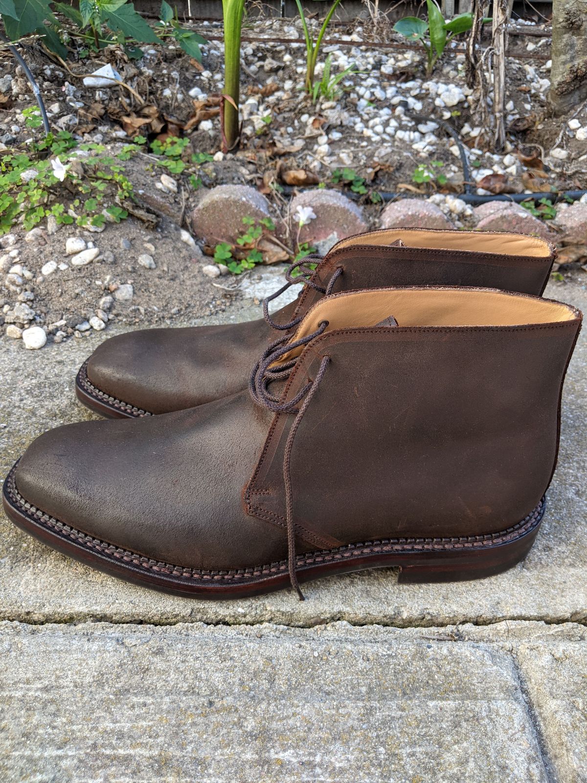 Photo by patinathunderdome on October 2, 2021 of the Crockett & Jones Molton in Dark Brown Roughout Suede.