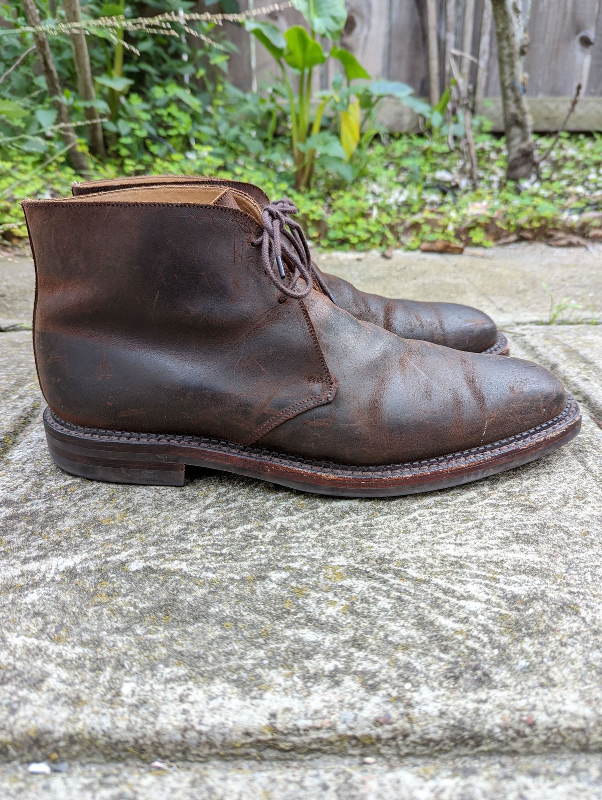 Photo by patinathunderdome on November 6, 2021 of the Crockett & Jones Molton in Dark Brown Roughout Suede.
