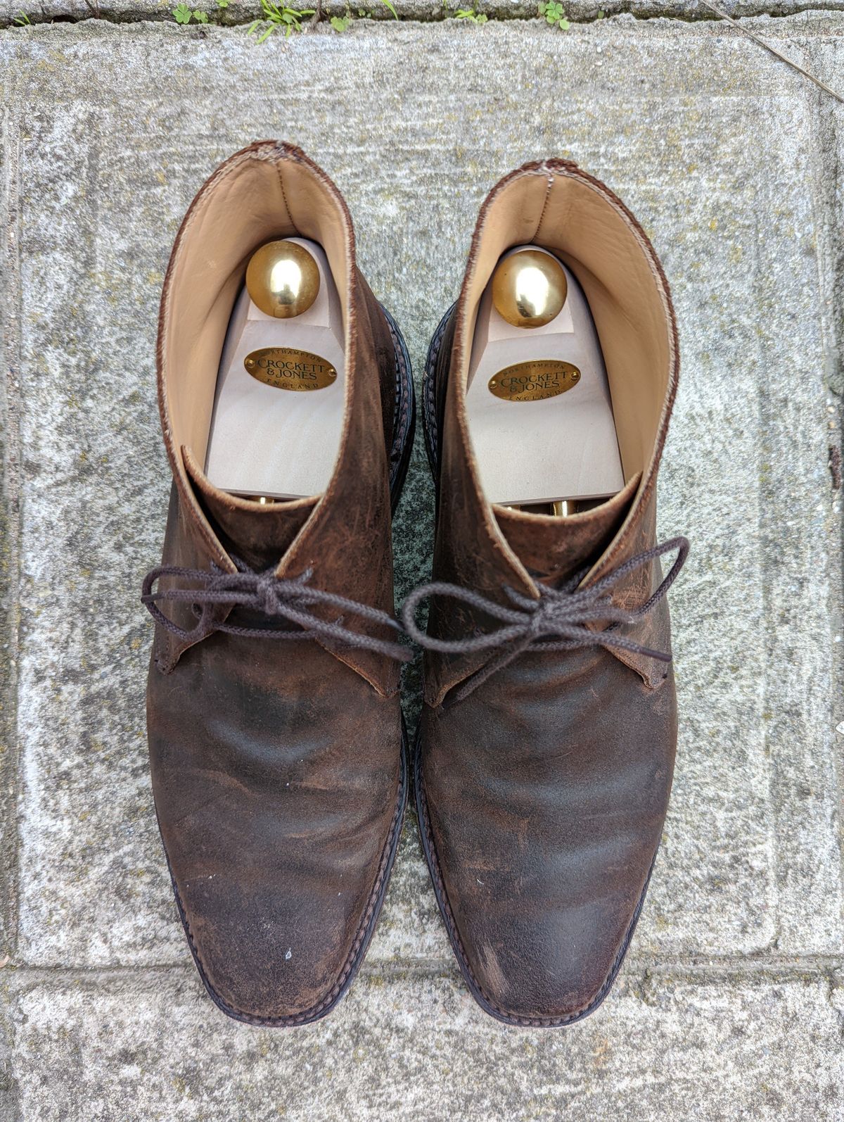 Photo by patinathunderdome on November 6, 2021 of the Crockett & Jones Molton in Dark Brown Roughout Suede.