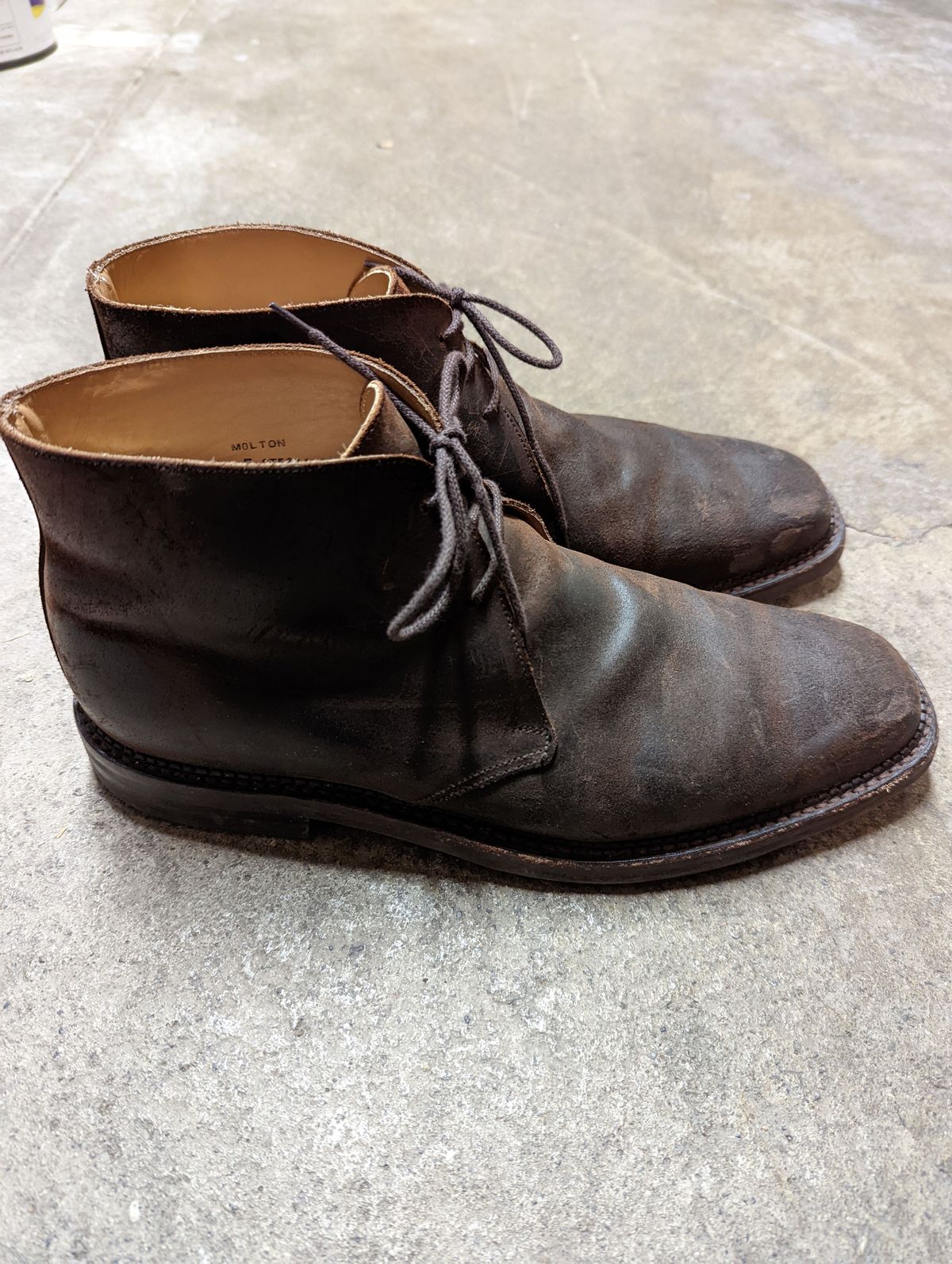 Photo by patinathunderdome on December 6, 2021 of the Crockett & Jones Molton in Dark Brown Roughout Suede.
