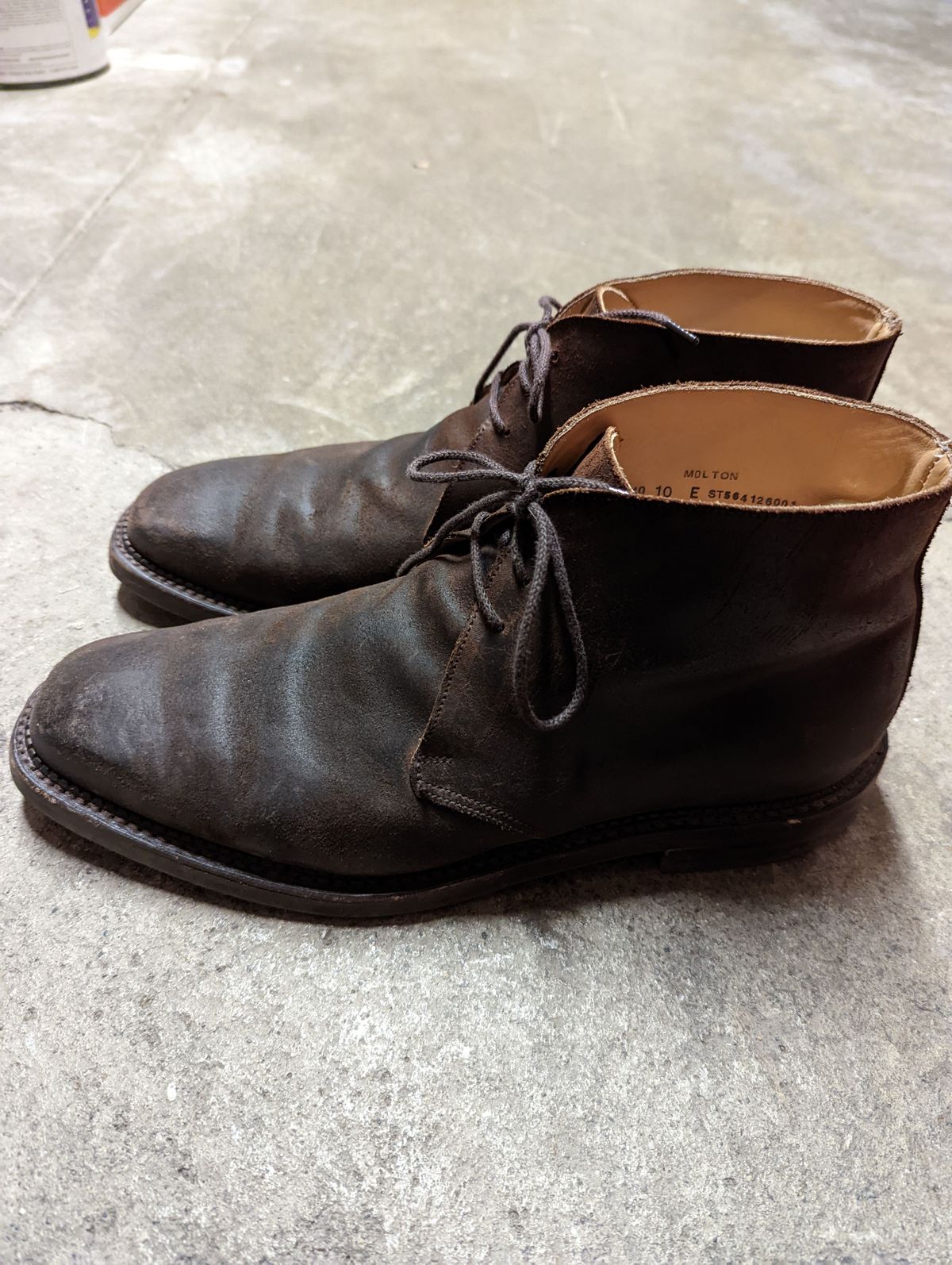Photo by patinathunderdome on December 6, 2021 of the Crockett & Jones Molton in Dark Brown Roughout Suede.