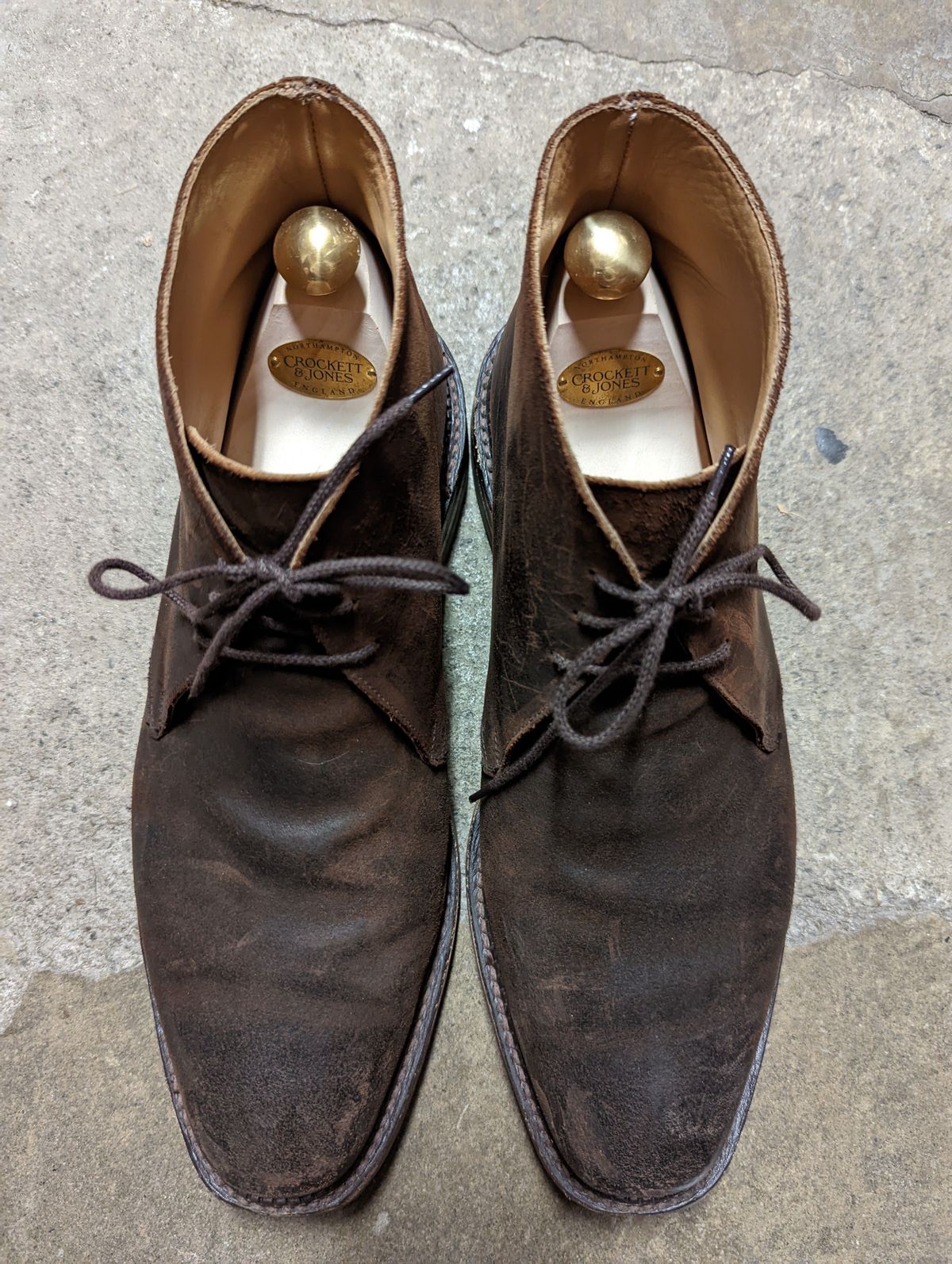 Photo by patinathunderdome on December 6, 2021 of the Crockett & Jones Molton in Dark Brown Roughout Suede.