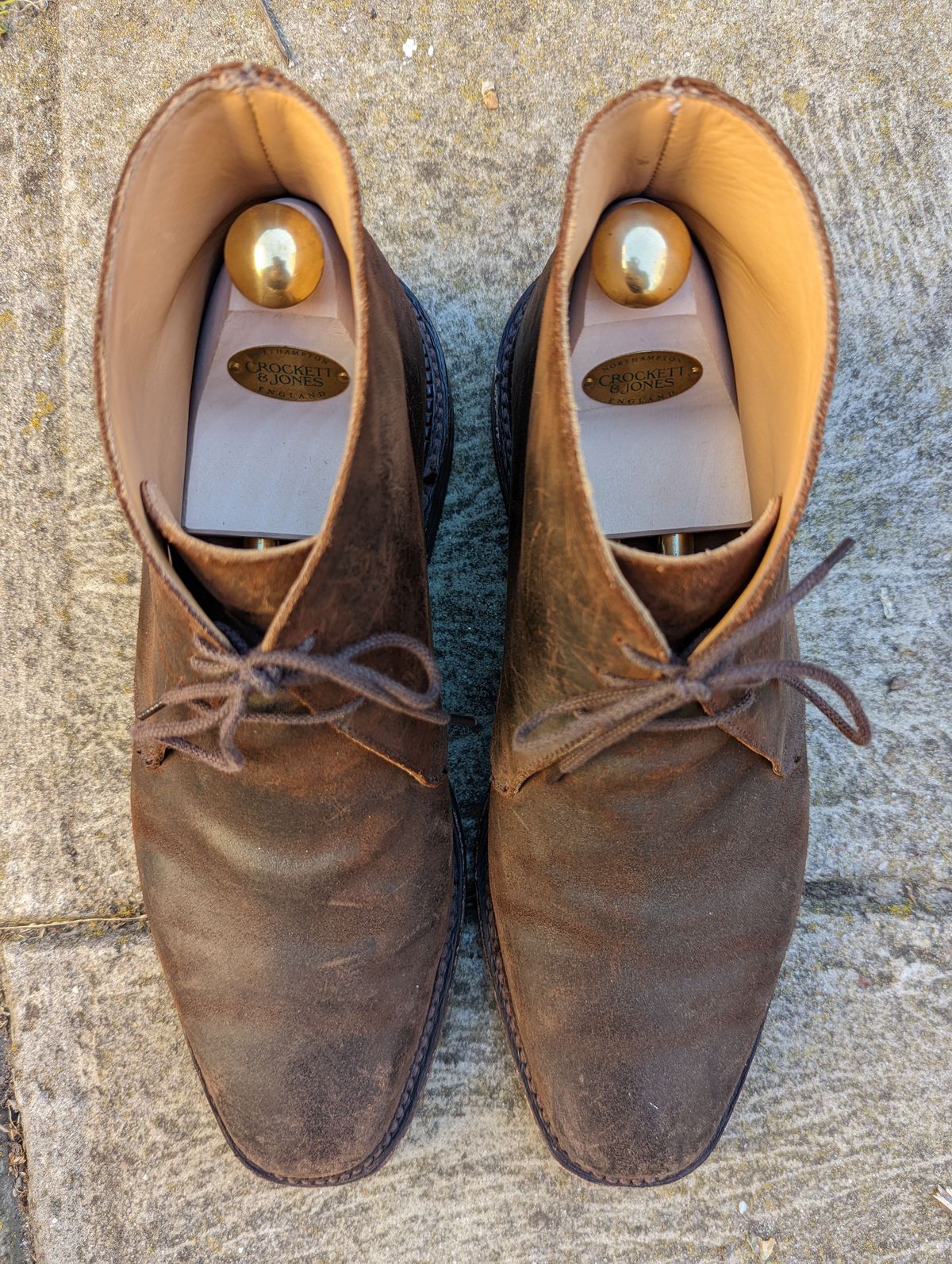 Photo by patinathunderdome on February 6, 2022 of the Crockett & Jones Molton in Dark Brown Roughout Suede.